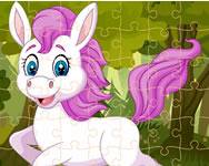 Cute little horse jigsaw lovas HTML5 játék